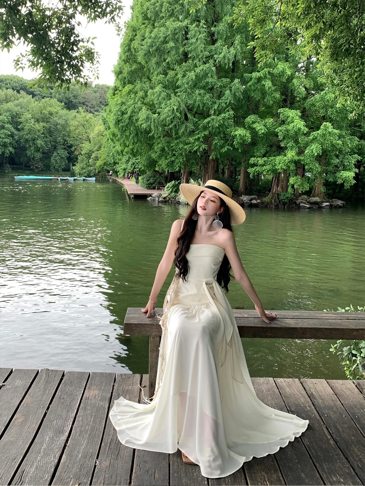 Vestido Casual de Satén con Hombros Descubiertos y Cintura Ajustada para Mujer, Modelo Iceollopy Summer Ele