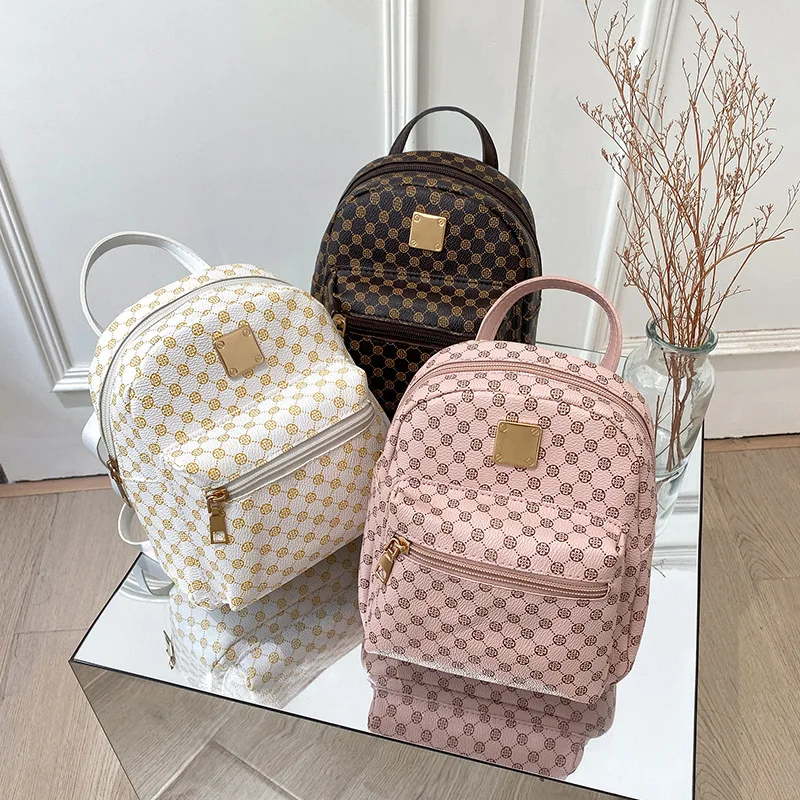 Fashion Casual Women Mini Backpack Luxury Pu Leather Small Bag School Girl Backpacks Korean Style Ladies Cute Travelling