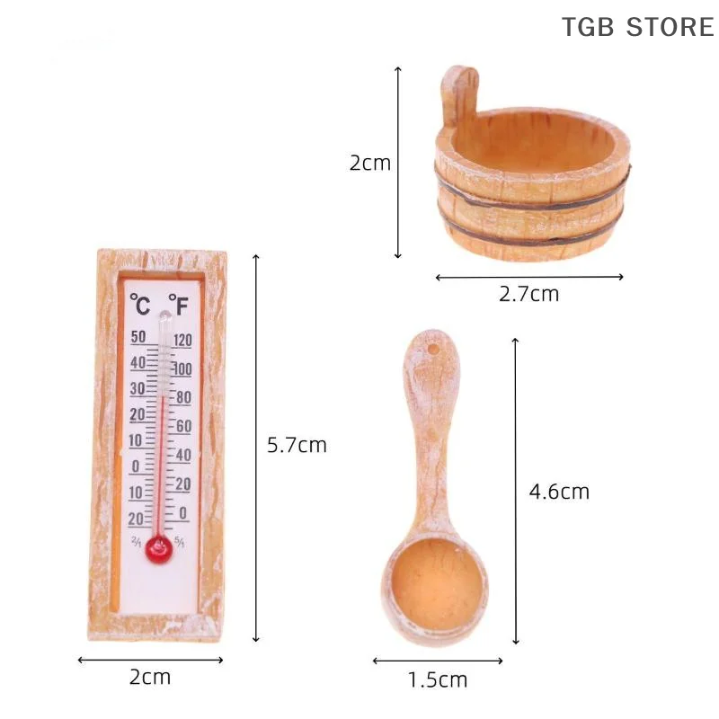 1 ensemble 1:12 scène de Sauna accessoire modèle accessoires miniatures meubles de maison de poupée modèle de maison décor jouet maison de poupée accessoires