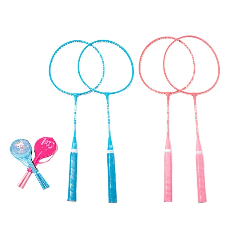 2PCS Badminton Racket Portable 2 People Badminton Racket 3-12 Years Old Children Racquet Set With Carrying Bag Sports Equipment