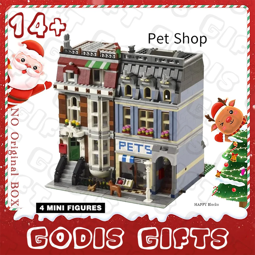 

2025 New 2032pcs Street View Pet Shop 10218 Building Blocks Set Assemble Puzzle Construction Model Kids Birthday Christmas Gifts