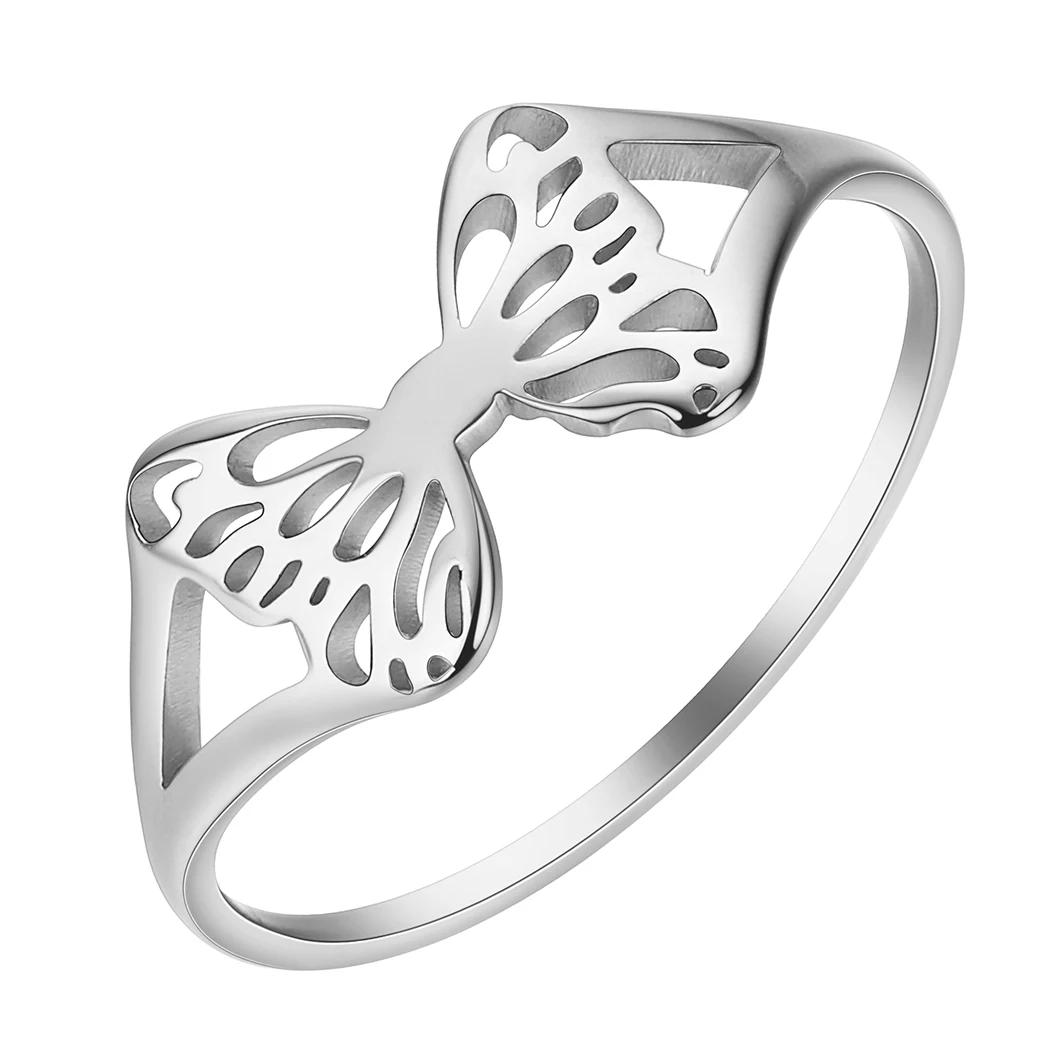 Cxwind Laser Carving Cutout Butterfly Rings Women Minimalist Ring Female Jewelry Personalized Jewelry Birthday Gift