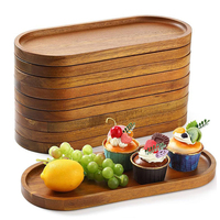 Tableware Solid Wood Food Tray Round Rectangle Dessert Plate Japanese-style Wooden Snack Fruit Tea Saucer Pallet Kitchen Supply
