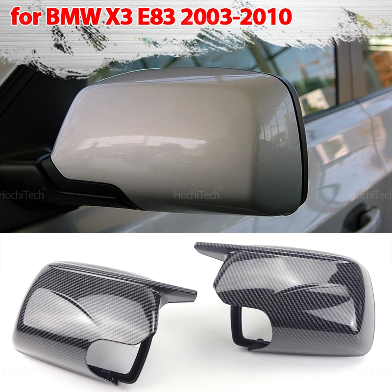 

Bright Black Side Mirror Caps for BMW X3 X 3 E83 2003-2010 High Quality Replacement style Carbon Fiber Mirror Cover with Tool