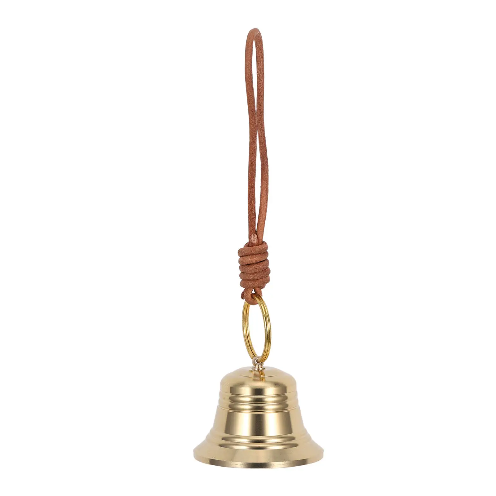 Brass Hanging Bell Vintage Decorative Door Knob Chime Rustic Metal Doorbell Ornament for Home Garden Brass Bell - view 5
