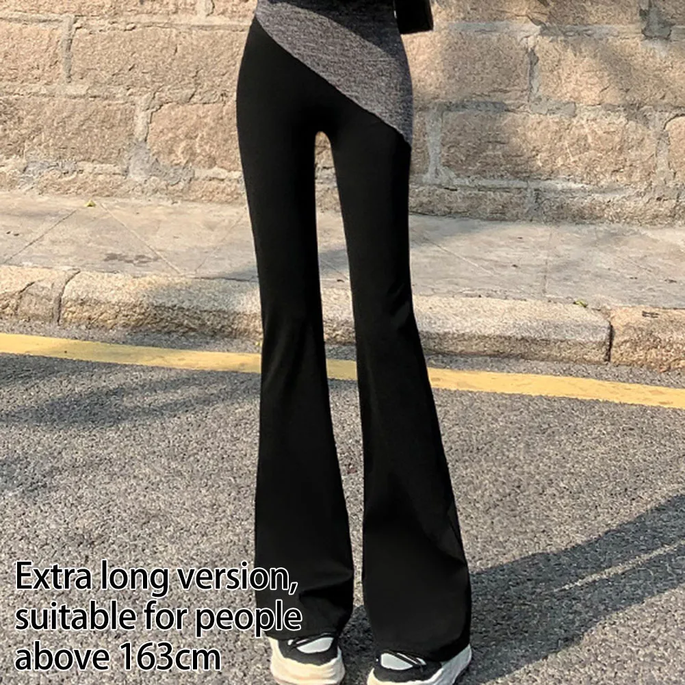 High Waist Leggings Black Wide Leg Fitness Pants Casual Sport Style Extra Long Option Lightweight Comfortable Fit