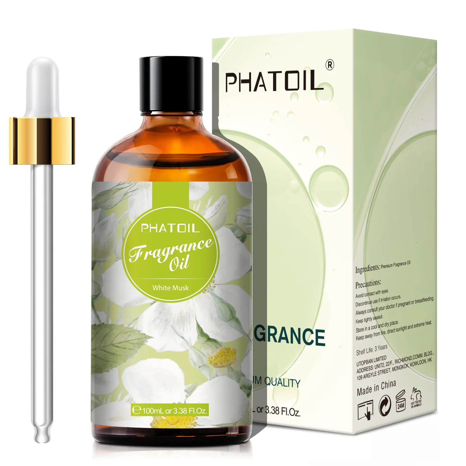 Fatoil-Óleo essencial de fragrância de magnólia, almíscar branco, linho fresco, madressilva, pêssego, vela aromática, sabão, bálsamo labial, 100ml