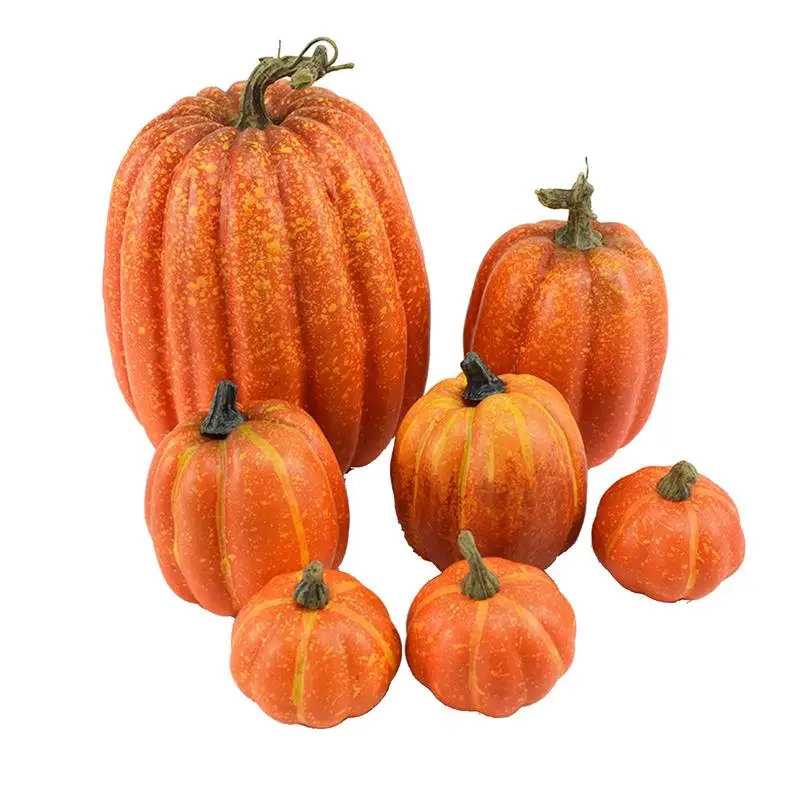 

7Pcs Autumn Harvest Artificial Pumpkins Large Fake Simulation Pumpkin Thanksgiving Realistic Fall Autumn Decorations for Home