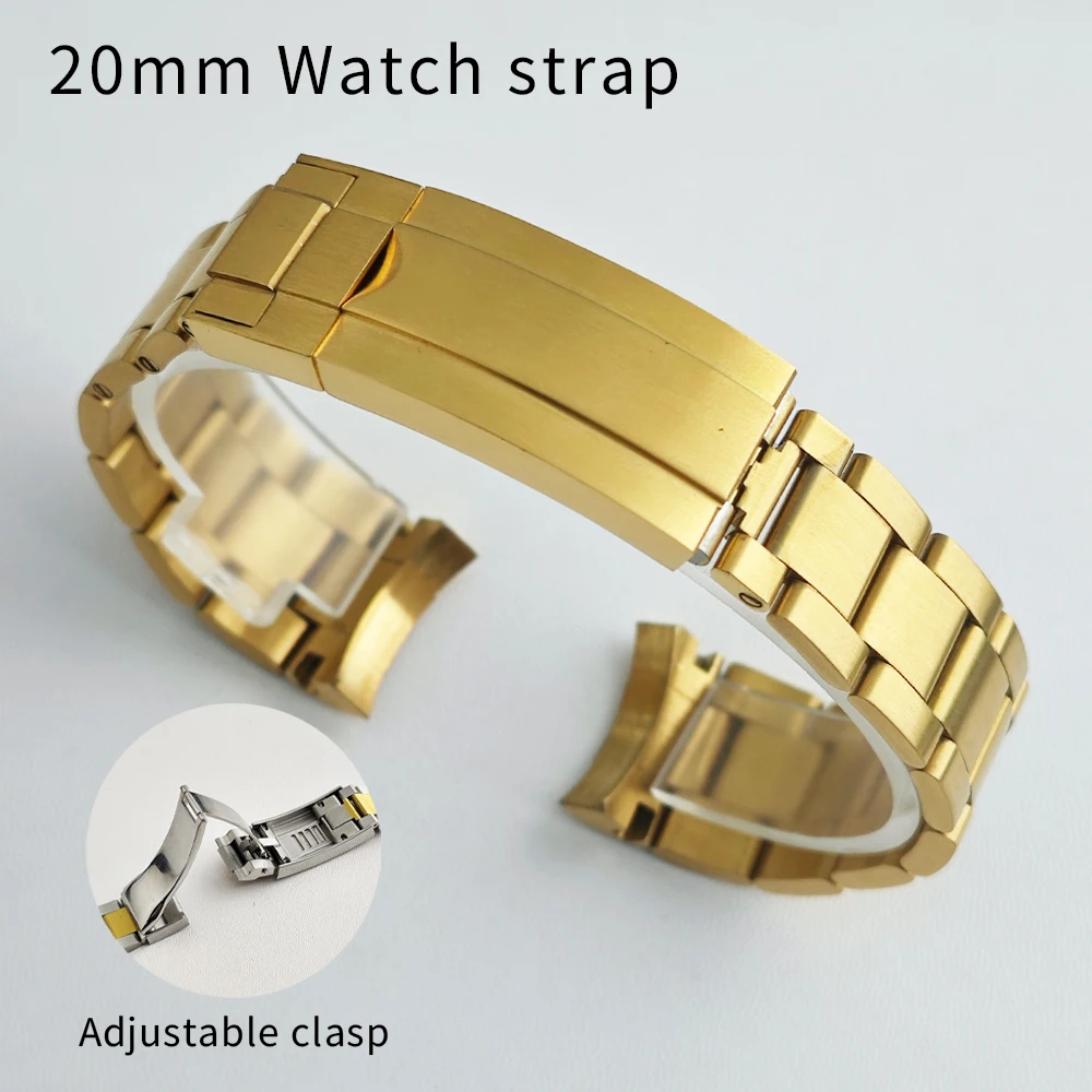 20mm Hochwertiges GMT-Uhrenarmband aus Stahl, Herren-Uhrenzubehör, Ersatzarmband, passend für GMT-Gehäuse, Faltschließe, Uhrenteil – Detail 8