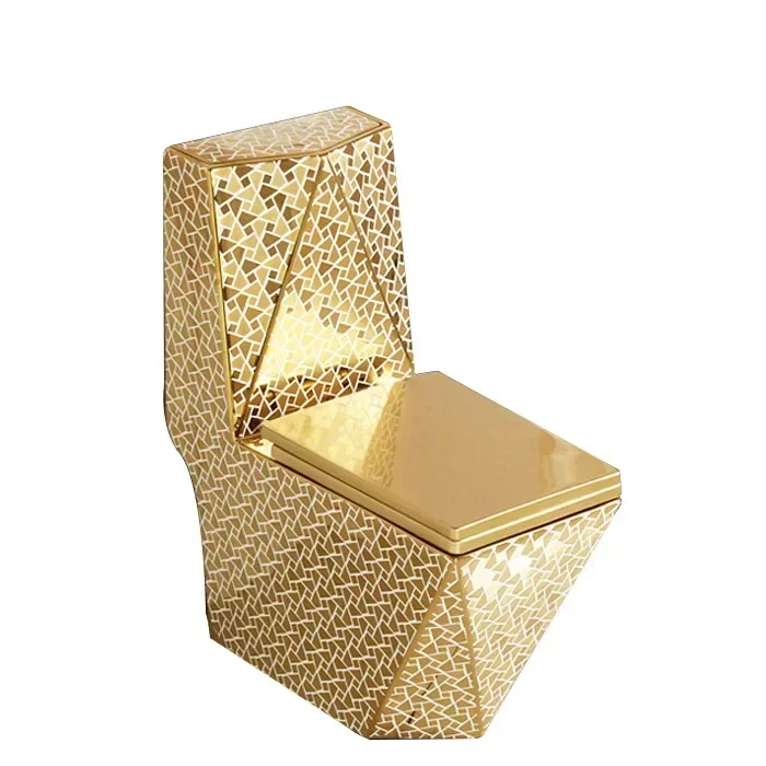 

Hot Sale Electroplated Gold Toilet Ceramic Arabian WC Toilet