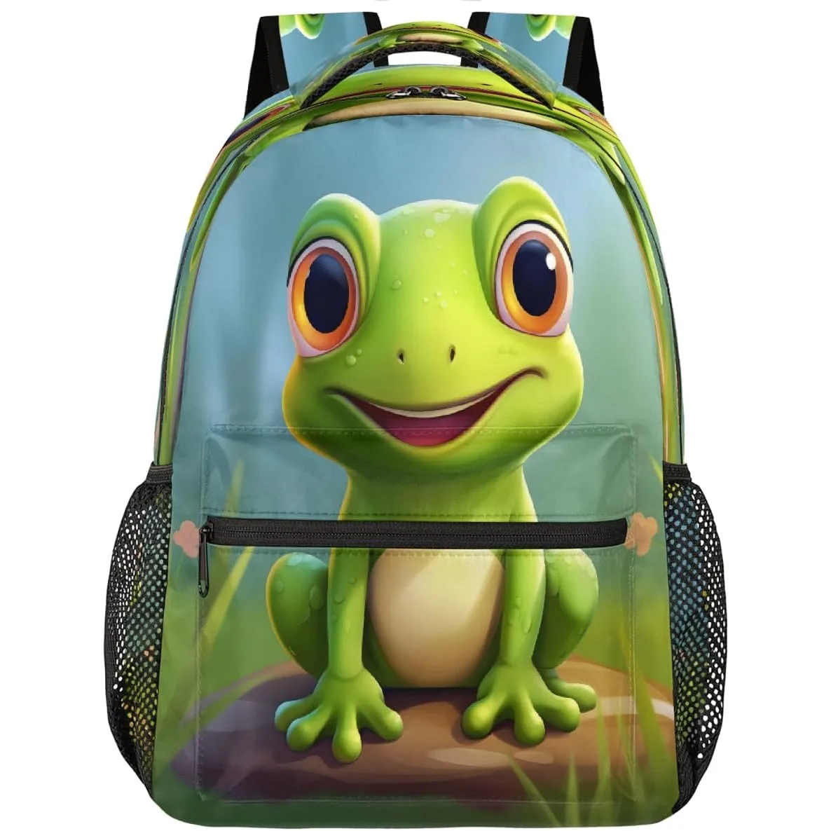 

Рюкзак с изображением зеленой лягушки, рюкзаки для ноутбука, повседневная дорожная сумка для колледжа, походный рюкзак для женщин и мужчин