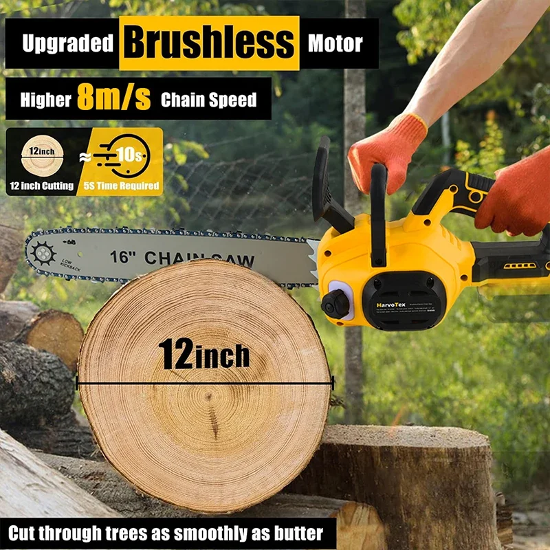 2000W 16 Zoll Elektrische Kettensäge 800 U/min Hochgeschwindigkeits-Kettensäge mit Kabel für Holzschneiden, Baumschnitt, Holzspalten, Forstwirtschaft, Garten und Heimgebrauch – Detail 4
