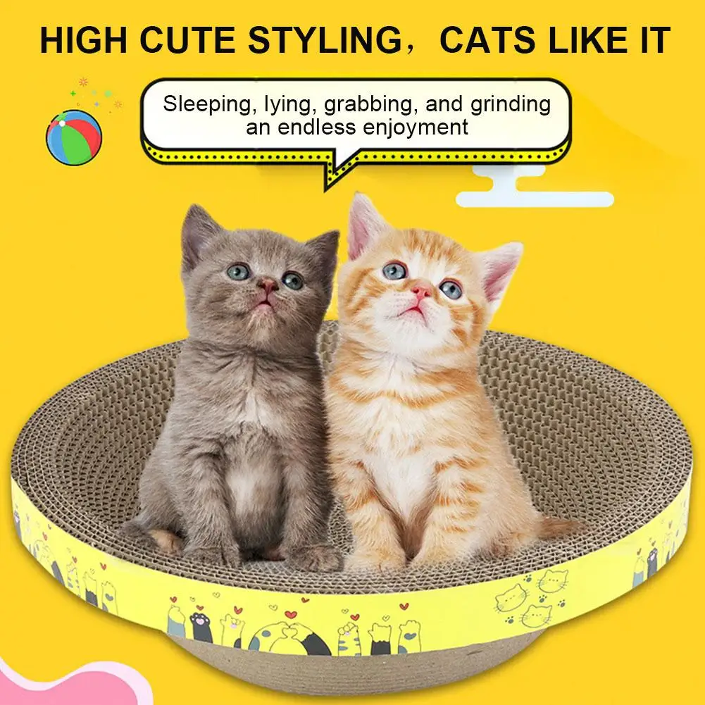 New Cat Scratching Board Protect Furniture Grinding Claw Toys Oval Corrugated Paper Wear-resistant Cat Nest Cat Accessories 2024