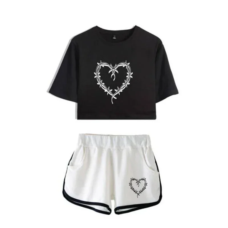 Cosdea Karol G Bichota Merch Dames Trainingspak Tweedelige Set Dames Top en Shorts Casual Sportkleding 2 stuks Oufits Streetwear Kleden