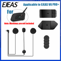 EJEAS V6 PRO+ TYPE-C Jack Microphone Speaker Earphone Headset with Mount Clip Double-Sided Tape Base Motorcycle Helmet Intercom