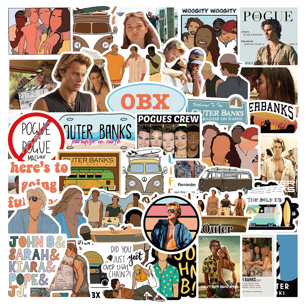 10/30/50/100pcs TV Series Outer Banks Stickers Waterproof Skateboard Laptop Phone Car Fridge Graffiti Sticker Kids Classics Toys