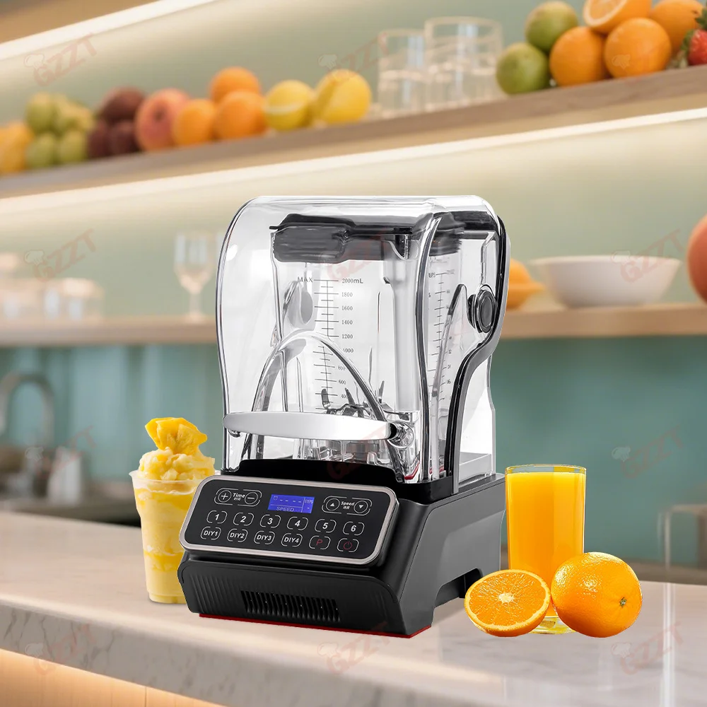 

One Key Cleaning 110V 220V Heavy Duty Brushless Dc Motor Blender 2L Capacity Commercial Portable Ice Smoothie Blending Machine