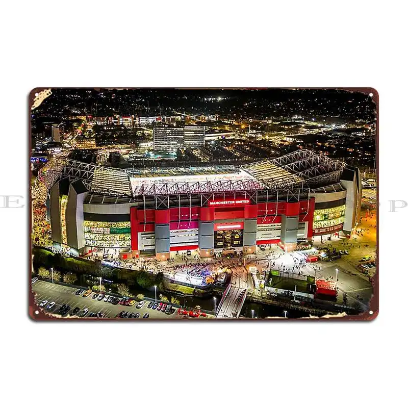 Old Trafford Night Metal Plaque Party Plaques Personalized Character Club Tin Sign Poster