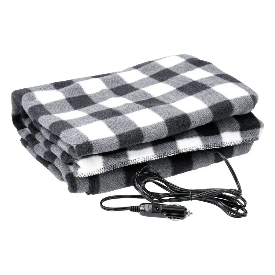 

Blanket 12Volt Electric Blanket for Car, Truck, SUV, or RV Portable Winter Car Accessories for Camping or Travel by Black Plaid