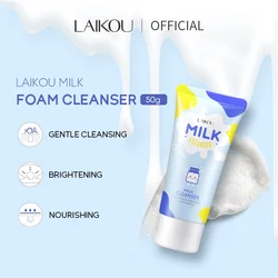 LAIKOU Milk Whitening Facial Wash Deep Cleansing Foam Cleanser Oil Control 50g