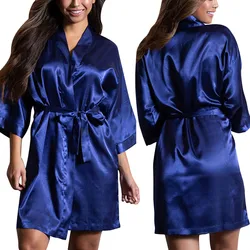 Summer Satin Sleepwear Women Nightgown Sexy Nightdress Lady Kimono Bathrobe Night Gown Negligee Wedding Party Robes