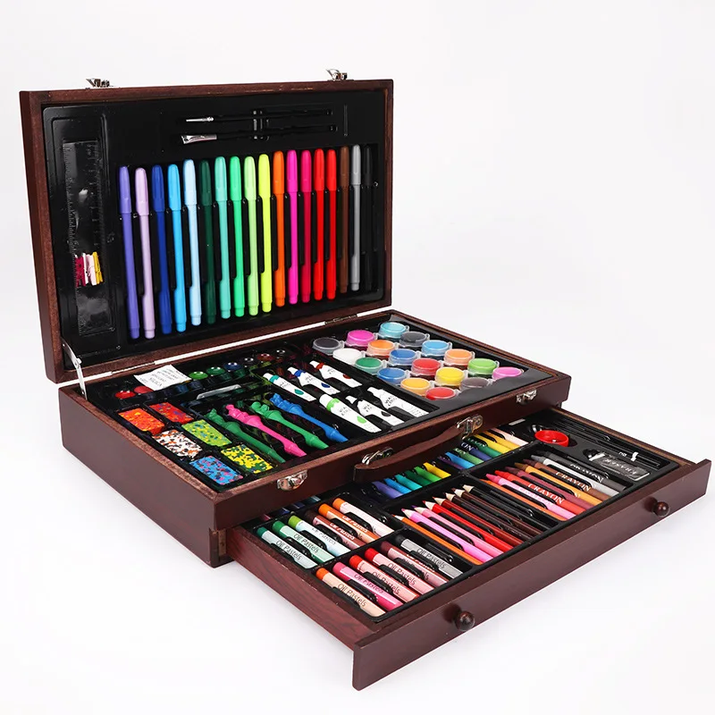 【 Luxury 140 Pieces 】 Multi Color Children's Watercolor Pen Painting Set, Brush, Crayon, Learning Painting Stationery