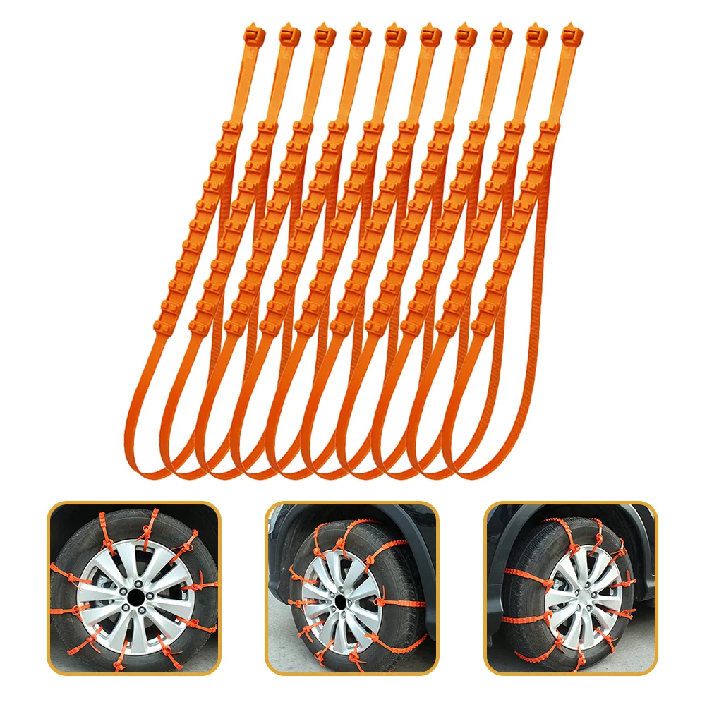 10 Pcs Car Snow Chains Tires Pickup Trucks Cable for Cars Anti Skid Passenger Ties