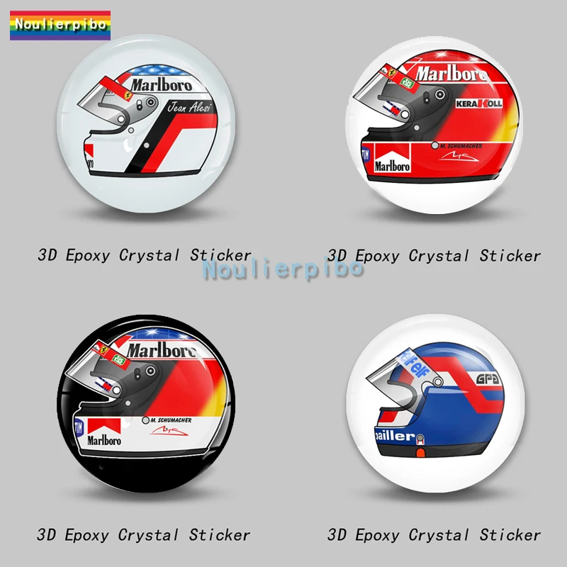 

3D Stereo Creative Dome Epoxy Flexible Car Sticker Steve Mc D.COULTHARD Gauche PVC Car Motorcycle Helmet Guitar Vinyl Decal