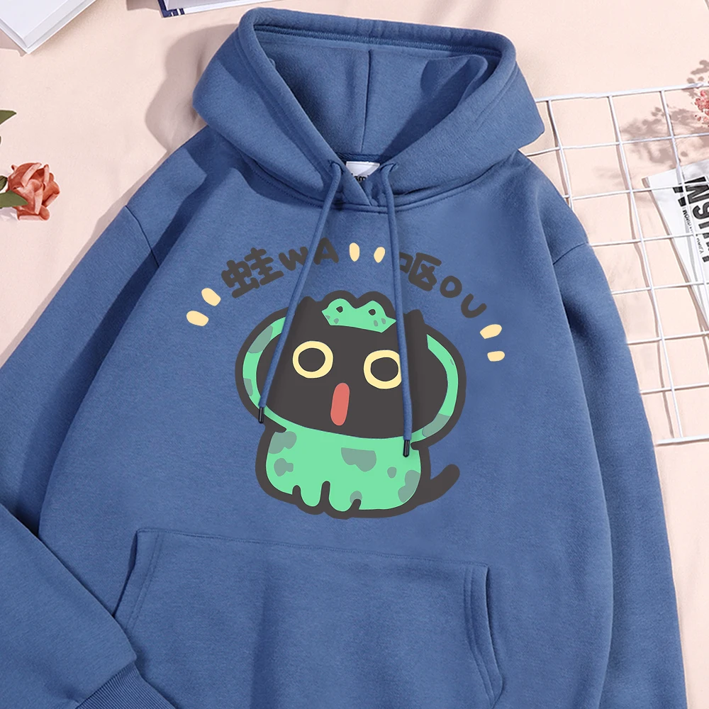 Role Playing Frog Cat Print Men Women Hoodie Autumn Street Pullover Harajuku Style Casual Streetwear Fleece Loose Hoody Couple