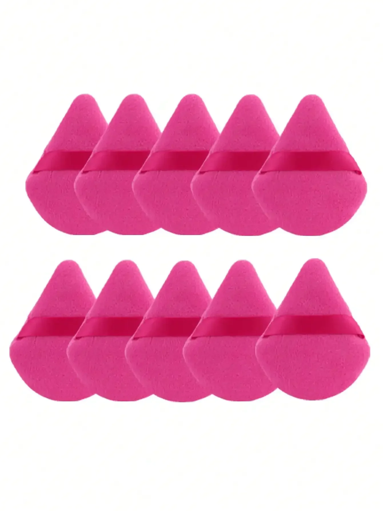 10 Stück dreieckige Samt-Puderquaste, Pizza-Form, Mini-Gesichts-Make-up-Schwamm, Kosmetik, waschbar, leichtes Make-up-Werkzeug – Detail 15