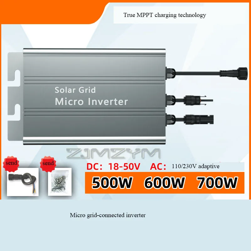 

Solar Grid Micro Inverter 500W600W700W Balcony Solar PV Grid Tie System DC18-50V Solar Input AC110V-220V Output For Home Use