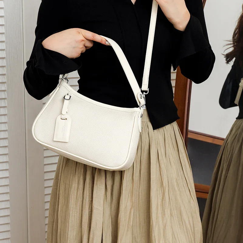 100% cowhide High Quality Leather Purse Fashion Women Shoulder Messenger Bags Trend Designer Brand Bag Luxury Ladies Handbag Sac