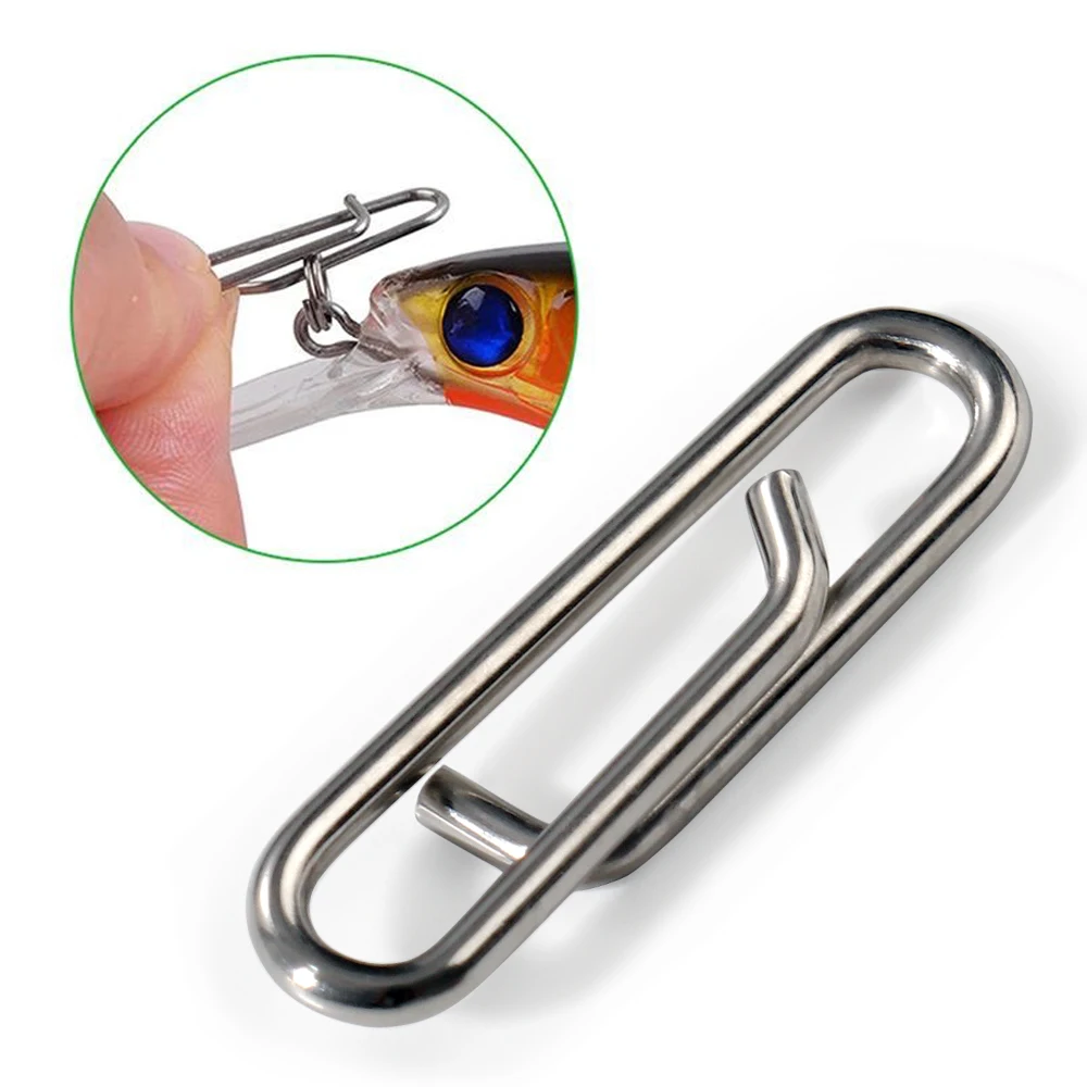 GOBAIT Angeln Interlock Snap Fast Clips Edelstahl Ovale Schnalle Wirbel Köder Linie Zubehör Tackle Box 20-100 Stück Stecker – Detail 10