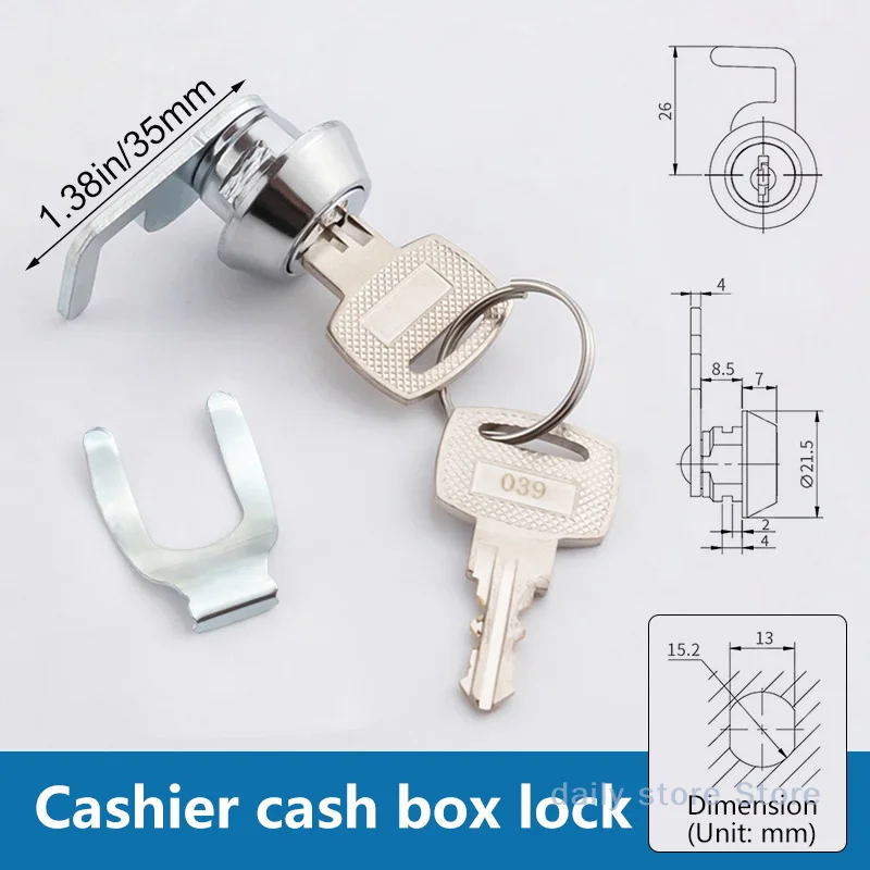 Mini Cam Lock With Quick Clip For Cash Tray Box Drawer Lock Money Case Cabinet Airbox Mailbox Toolbox Lock Cylinder Spare Parts