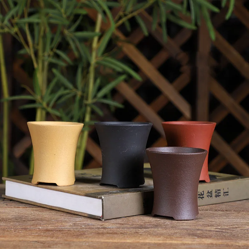 Classic Purple Sand Flower Pot Chinese Yixing Mini Succulent Flowerpot Creative Decorative  Ceramic Mini Thumb Flower Pot ZD10