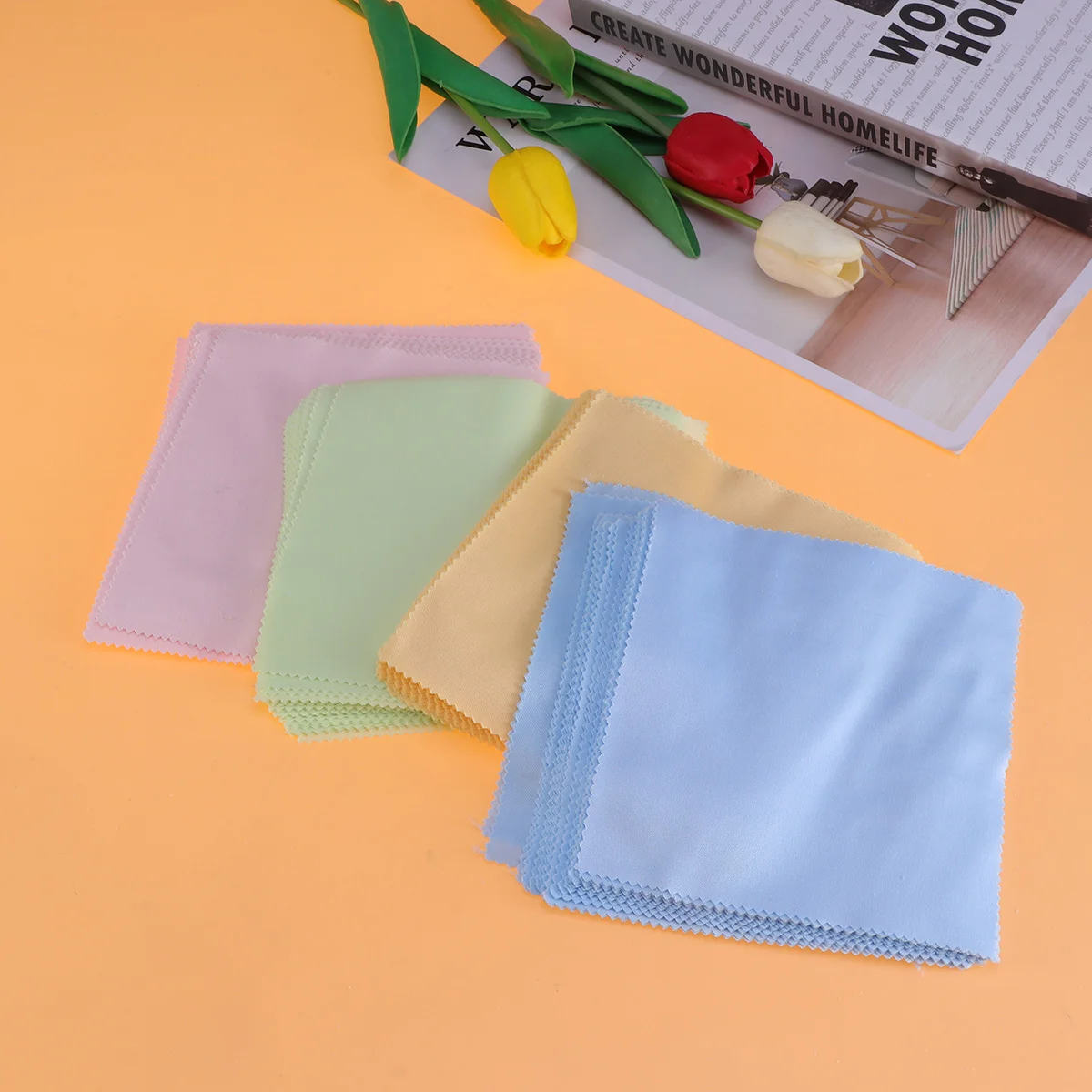 100Pcs Eyeglasses Cleaning Cloth Microfiber Cleaning Cloths for Eyeglasses Camera Lens Cell Phones ( Colors)