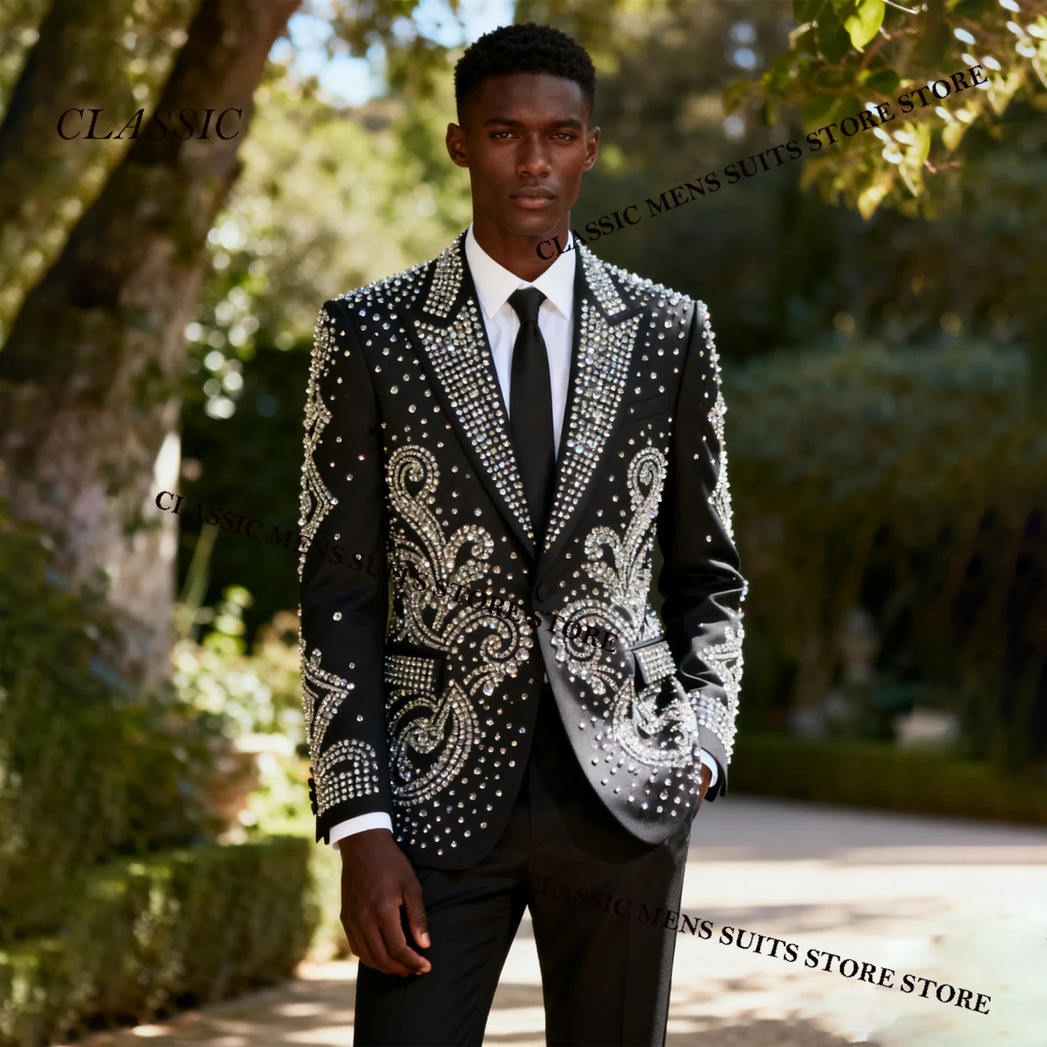 

Индивидуальные блестящие металлические ювелирные изделия с орнаментом, смокинг, мужские костюмы, комплект из 2 предметов, свадебный мужской пиджак для жениха, тонкий вечерние Ternos Completo