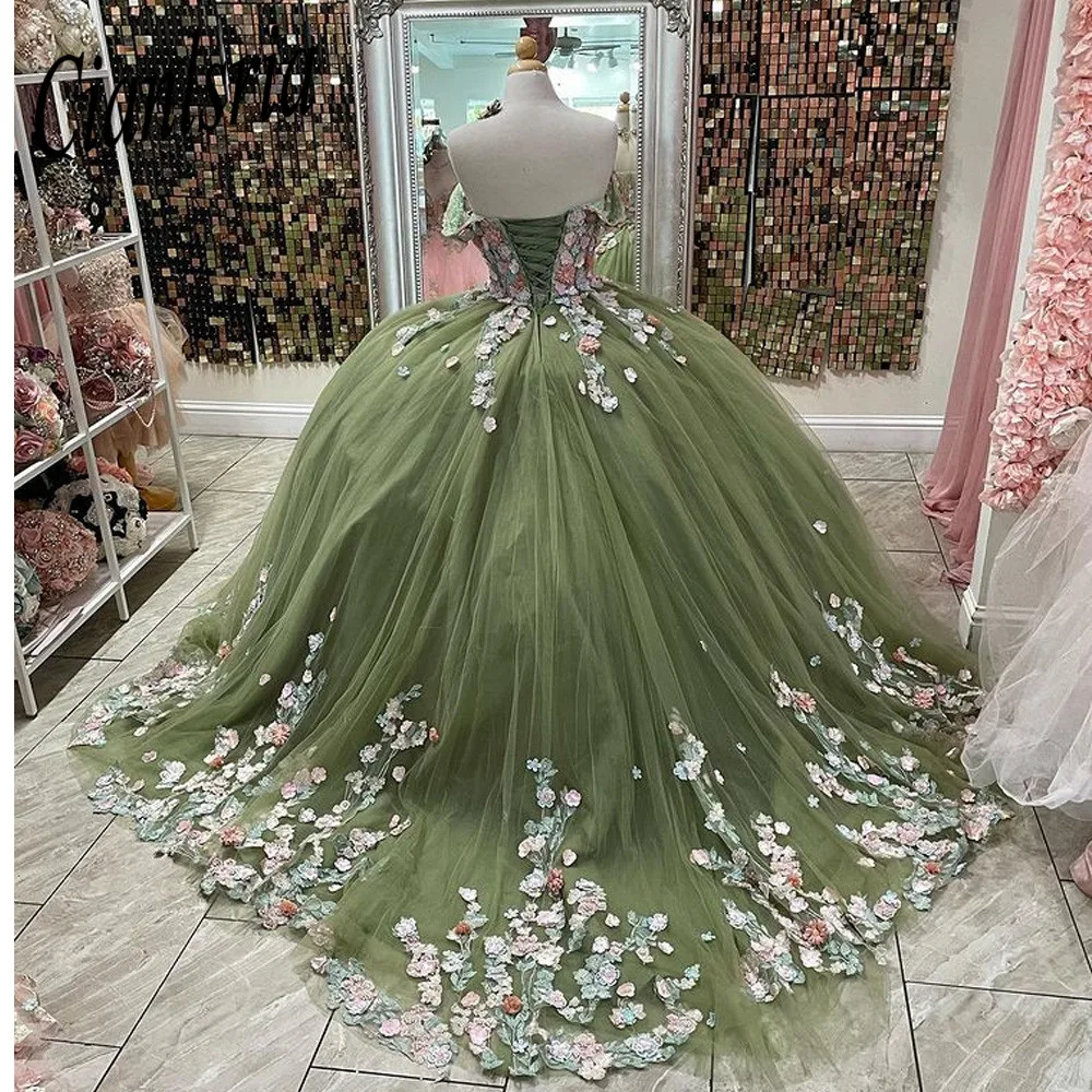 Vestido De quinceañera con hombros descubiertos, apliques De lentejuelas, Espalda descubierta, princesa dulce 16, baile, 15 Años, 2022