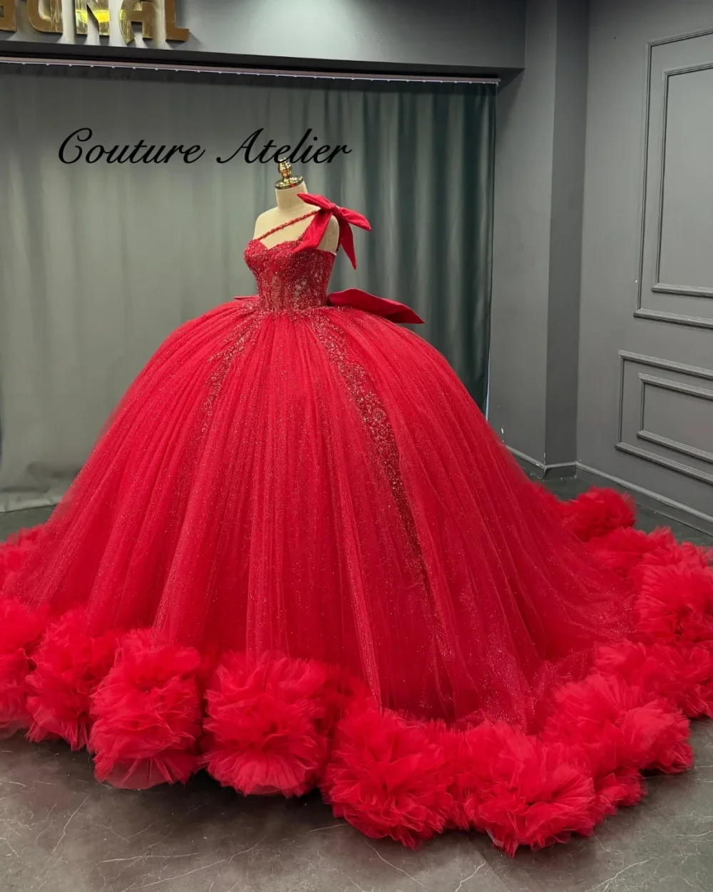 Красное платье Quinceanera на одно плечо 15 лет, бальное платье с аппликацией из бисера, мексиканское платье на день рождения, платья xv años по индивидуальному заказу
