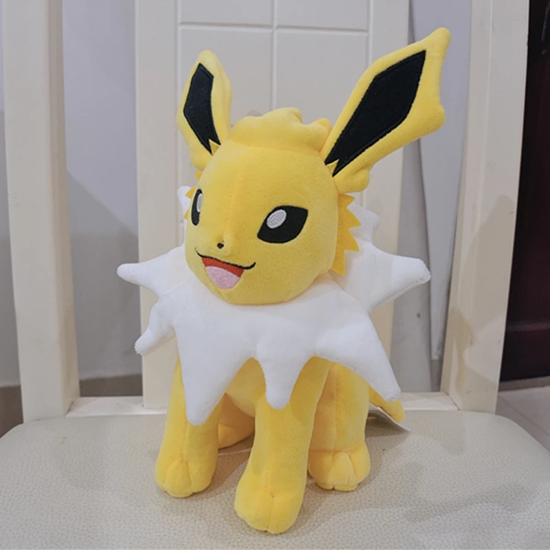 23cm New Pokemon Squat Jolteon Plush Toy Cute Cartoon Stuffed Animal Soft Doll Gift For Children