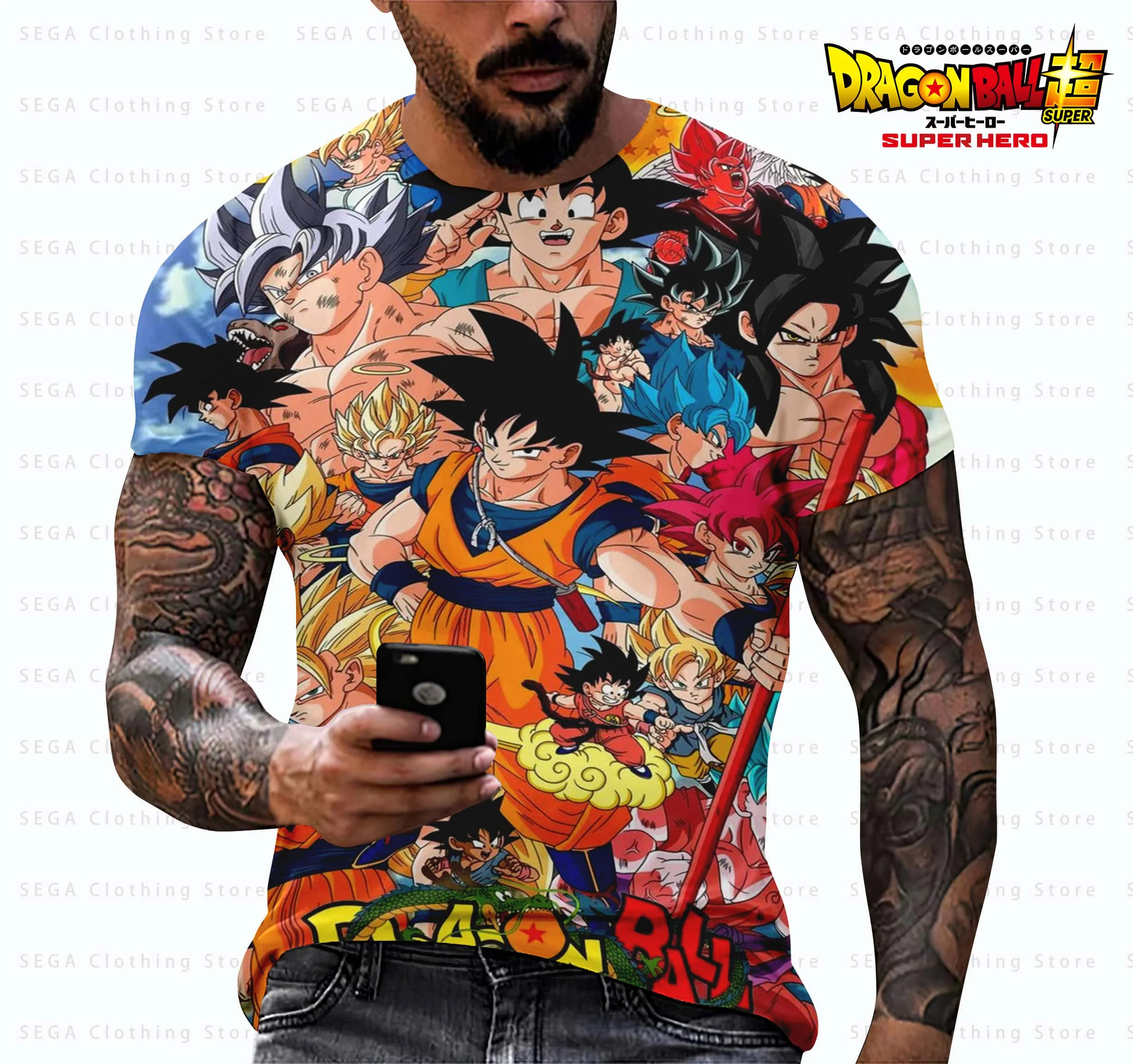 

Fashion Summer T-shirt Kids Boys Men's Children's Tops Dragon Ball New Shirts Hip Hop Clothing Streetwear Goku Short Sleeve Y2k