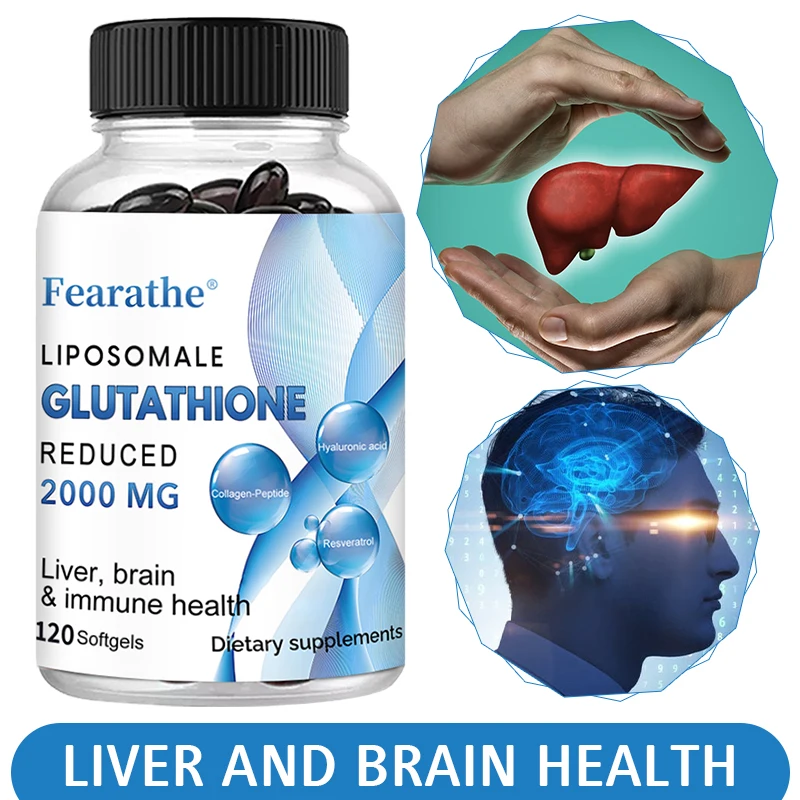 

Liposomal Glutathione - Hyaluronic Acid Collagen Resveratrol, Antioxidant, Highly Absorbed, Supports Liver, Brain, Immune System