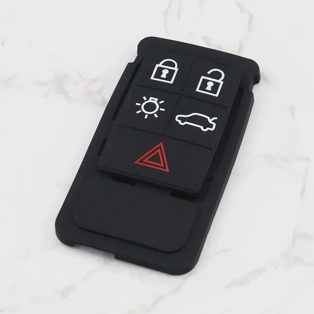 

1pc New 5 Button Rubber Remote Car Key Fob Case Pad Black For Volvo XC60 XC70 V70 S60 S80 Soft & Wear-resistant Key Shell