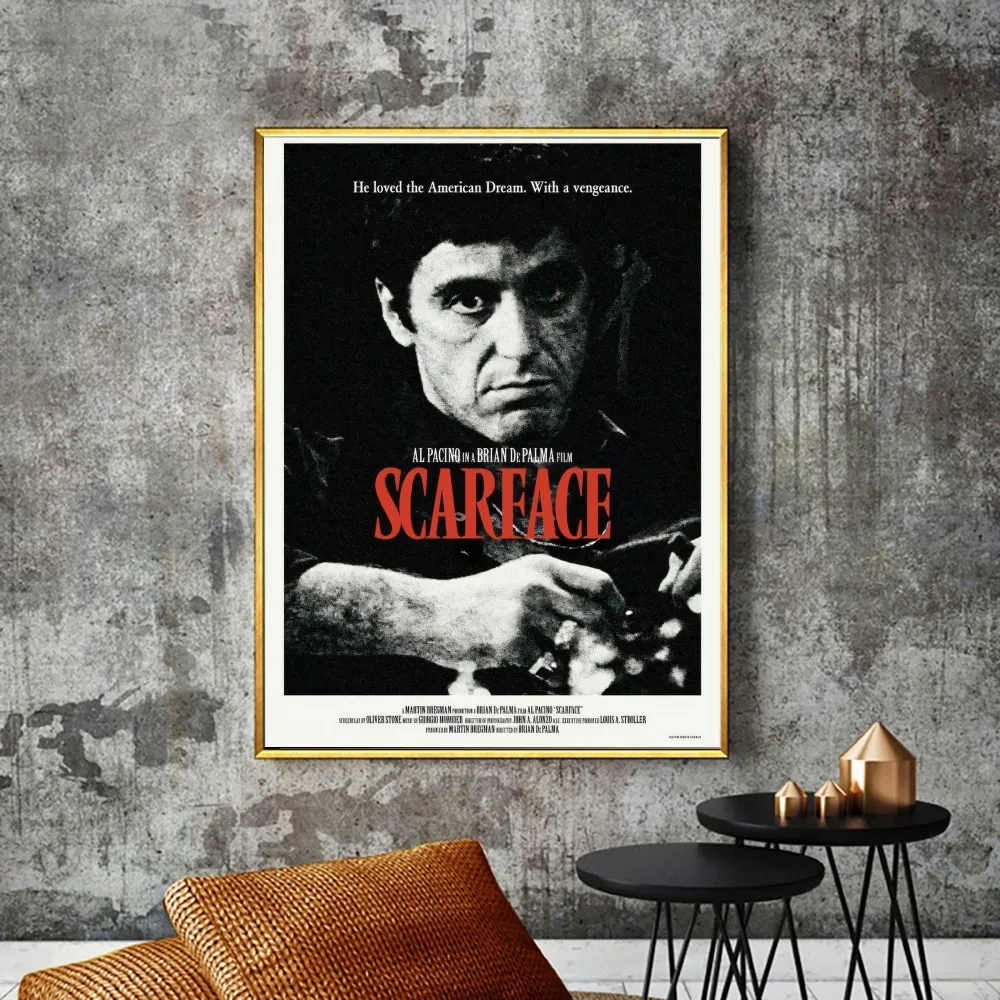 AAA Classic Movie Scarface Poster No Framed Poster Kraft Club Bar Paper Vintage Poster Wall Art Painting Bedroom Study Stickers