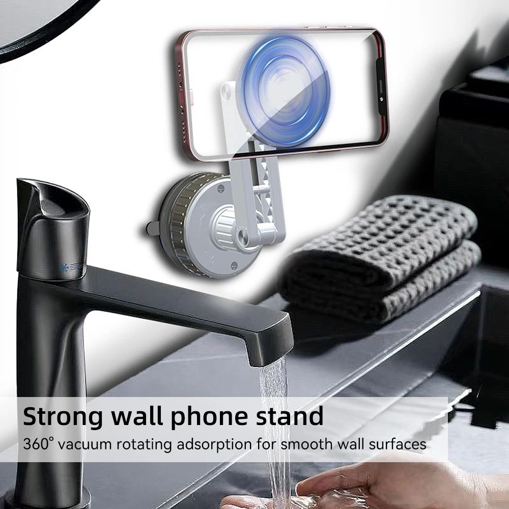 Mechaniczny uchwyt na telefon z przyssawką, obrotowy, rozkładany i regulowany, obrót o 360 stopni.