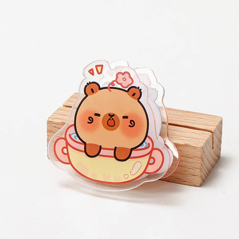Cartoon Capybara Note Holder Double Sided PP Clip Guinea Pig Storage Rack Folder Storing Test Papers School Office Stationery