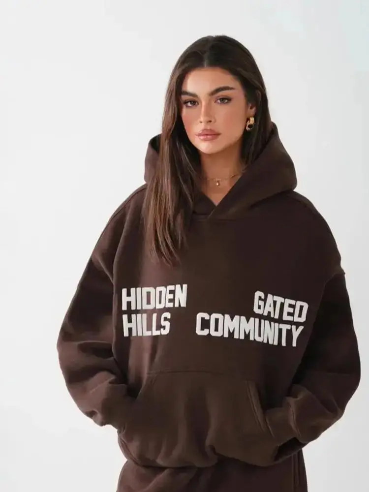 2022 lente en herfst trendy merkmode bedrukte hoodieset met capuchon met lange mouwen voor heren en dames, casual veelzijdige jas - afbeelding 2
