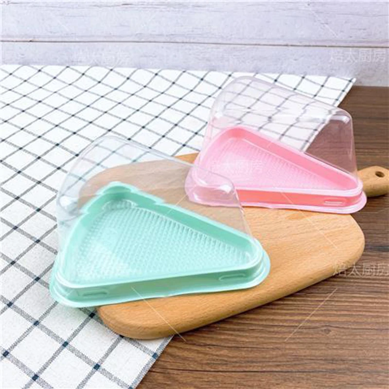 

50pcs 6/8 Inch Triangle Black Green Pink Plastic Clear Packaging Box Mousse Cake Board Disposable Dessert Birthday Kawaii Tools
