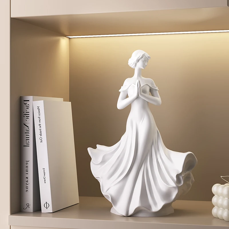 Modern simple plain shadow figure art ornament high-end sculpture living room study home decoration adornos para casa