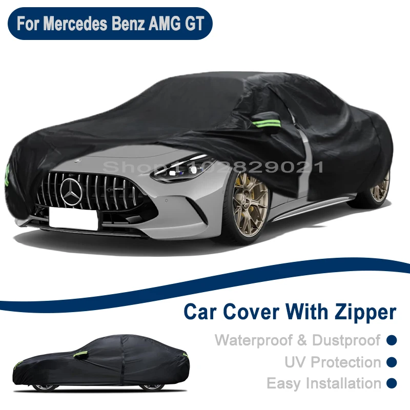 

Outdoor Full Vehicle Cover For Mercedes Benz AMG GT - Side Zipper Design, Waterproof Dustproof Sun Protection Car Cover